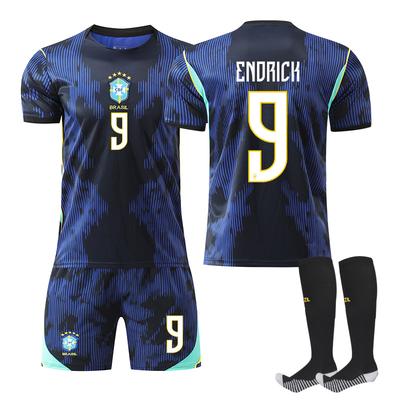 2026 FIFA World Cup Brazil Away #9 ENDRICK Sport Training Jersey Set with Socks Teens Kids Adults Custome Name Football Kits