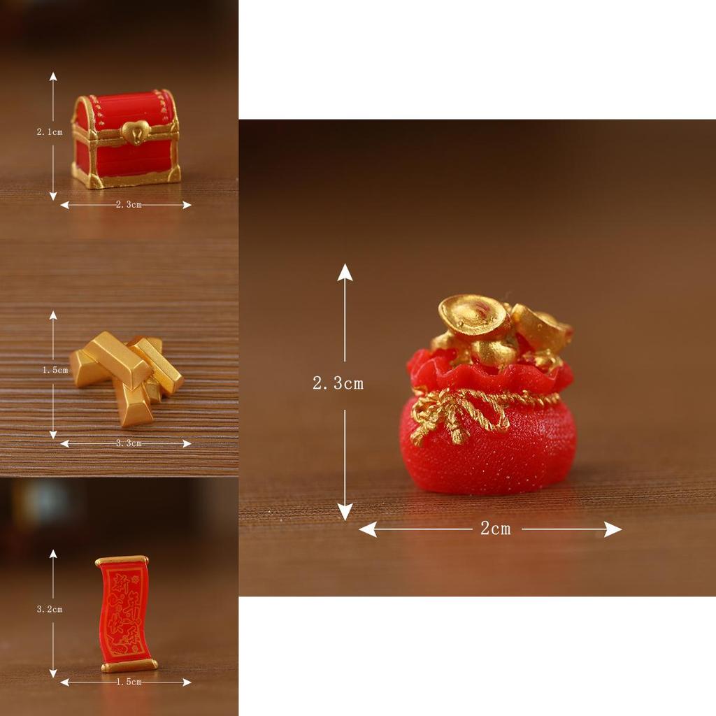 Micro New Year Landscape Resin Decoration Gift Pack Gold Coin Banner Rabbit