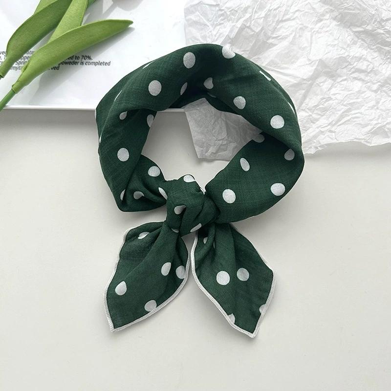 56cm Soft Retro Soft Cotton Square Scarf for Women Neckerchief Cotton Headscarf Floral Printed Small Scarf Hijabs