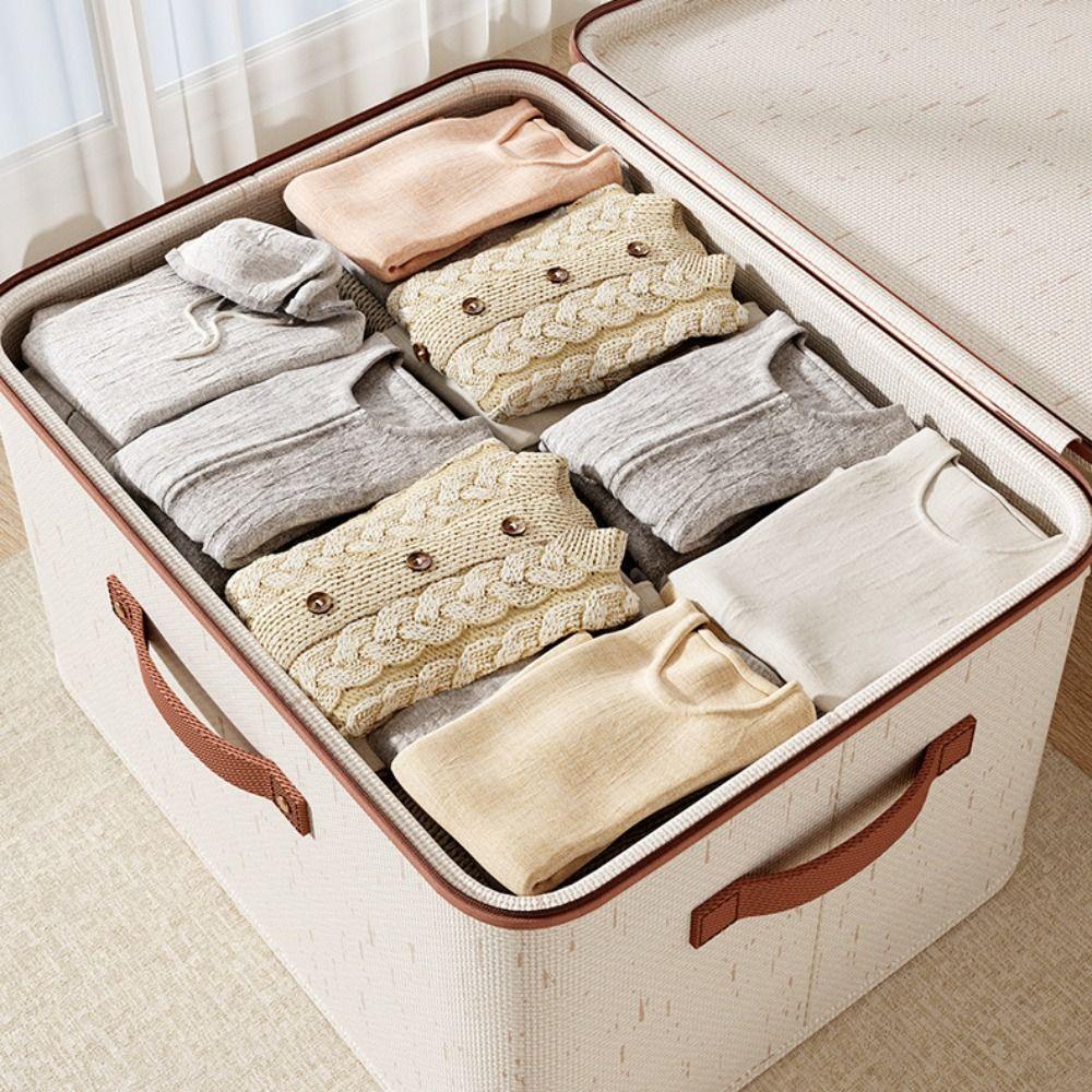Large Capacity Storage Box with Lid Foldable Drawer New Classification Covered Box  Wardrobe