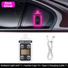 Solar Powered Car Neon Lights Suction Cup LED Ambient Light Car Neon Light  Front Rear Windows