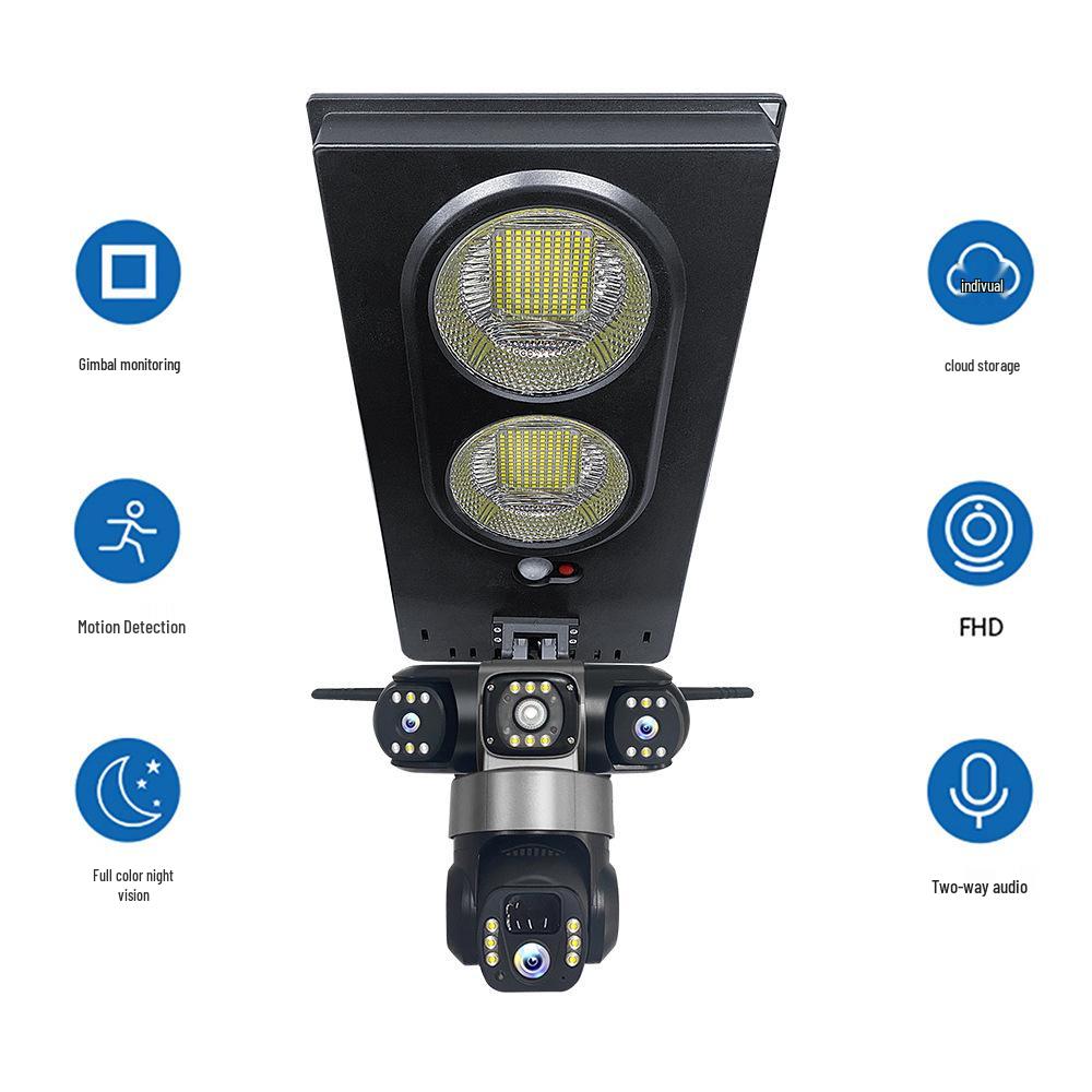 V380 Outdoor Smart Cam: Solar-Powered, Network-Free, Full-Color, Remote-Controlled, Triple-Screen, Courtyard Street Light