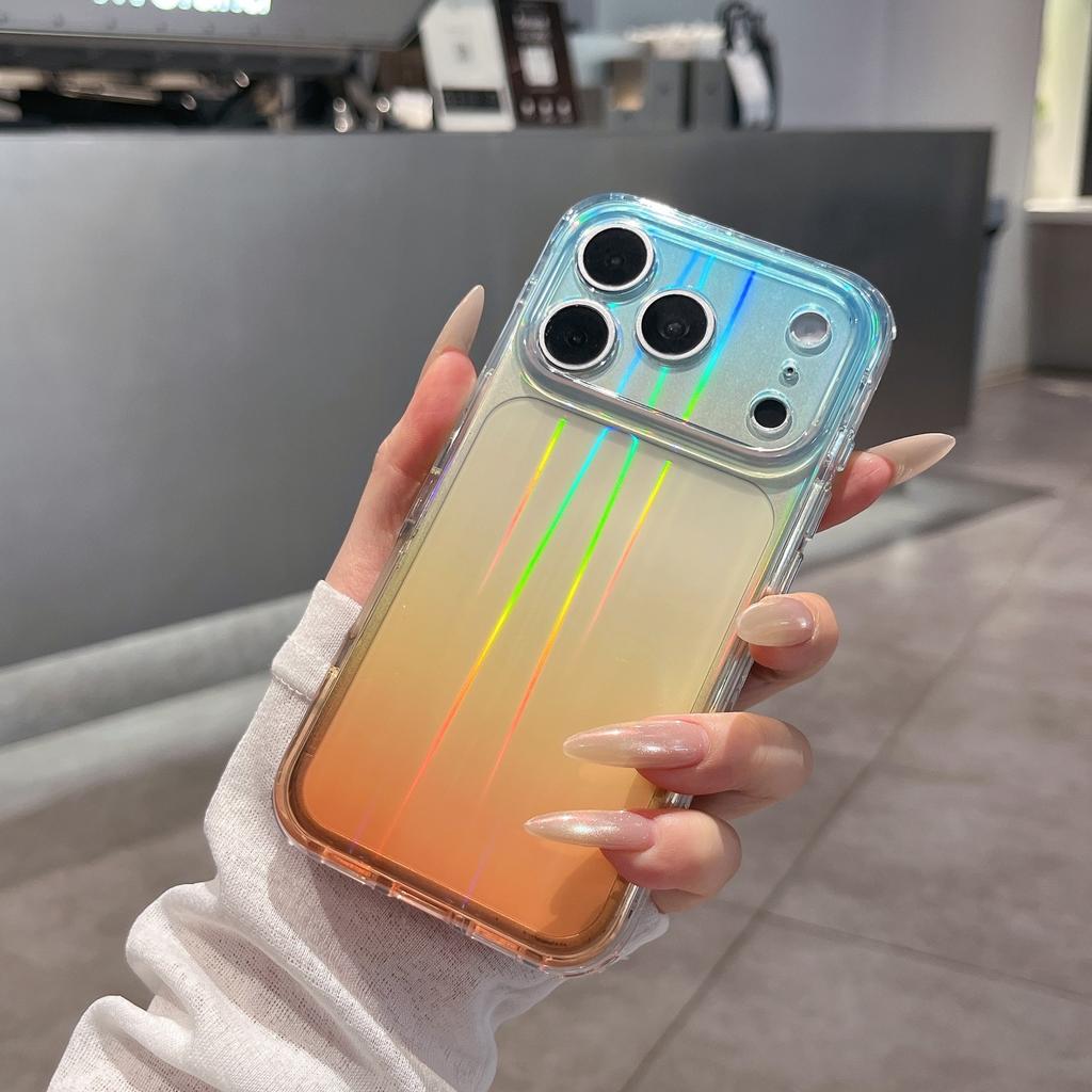 ins Aurora laser is suitable for iPhone17promax mobile phone case Apple 16pro all-inclusive 15 anti-drop 14 seconds change