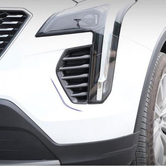 Carbon Fiber Front Fog Lamp Light Frame Cover Trim For Cadillac XT4 2018-