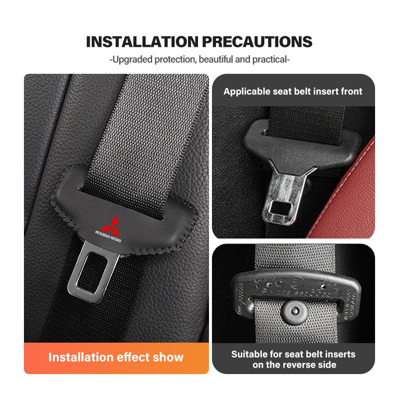 For Mitsubishi Universal Car Seat Belt Buckle Shoulder Pad Protective Cover Outlander Lancer L200 ASX Pajero Grandis Eclipse