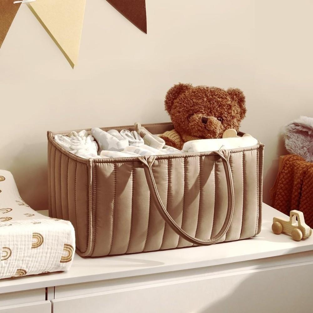 Floral Beige Foldable Mommy Bag Multi-Pocket Diaper Storage Bag  Baby Shower Gift