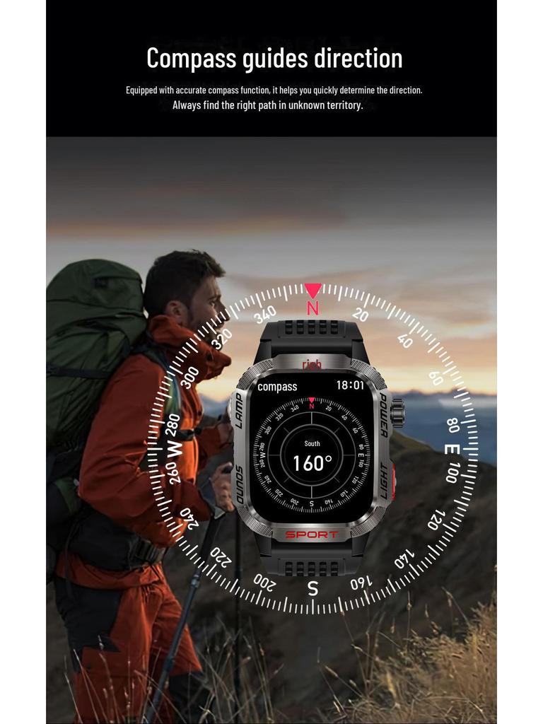 HT29 Smartklokke med LED-seddeldetektor, høydemåler for lufttrykk og Bluetooth-samtaler