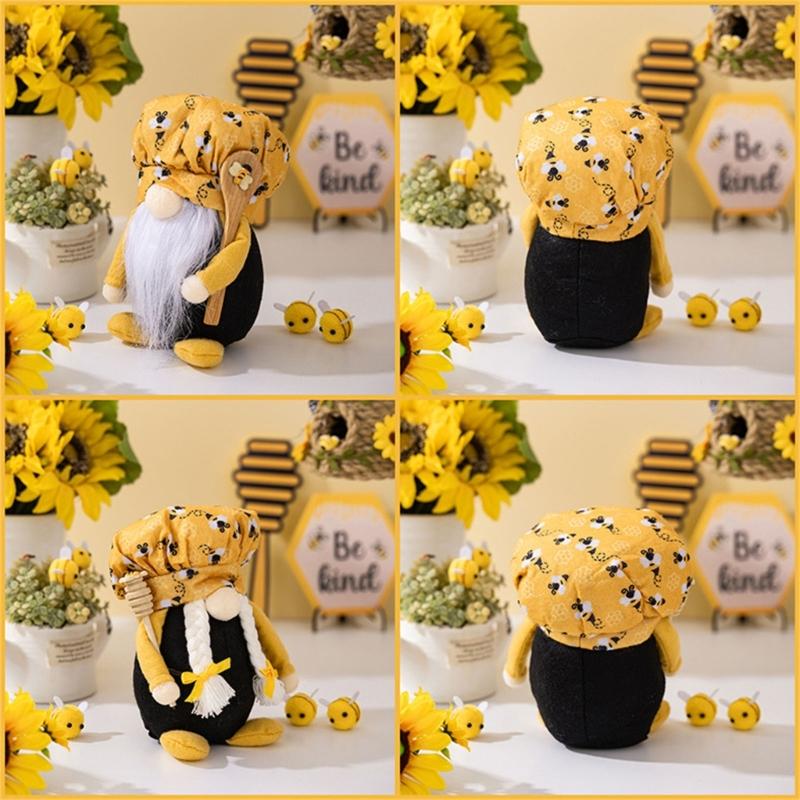 Bees Festival ChefsHat Gnome Ornaments Party Decorations Ornaments Supplies for Bedroom Dormitory Decorations