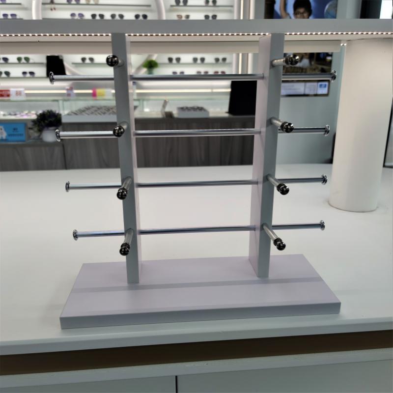 Wooden Double-Row Sunglasses Display Stand for Wayfarer Glasses