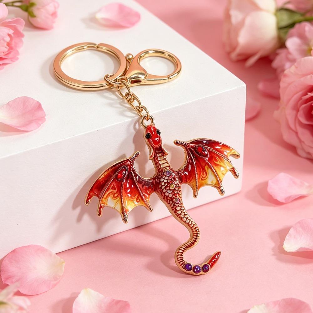 Fantasy Dragon Enamel Set Wyvern Bag Pendant Car Key Accessories Gift Bag Charm
