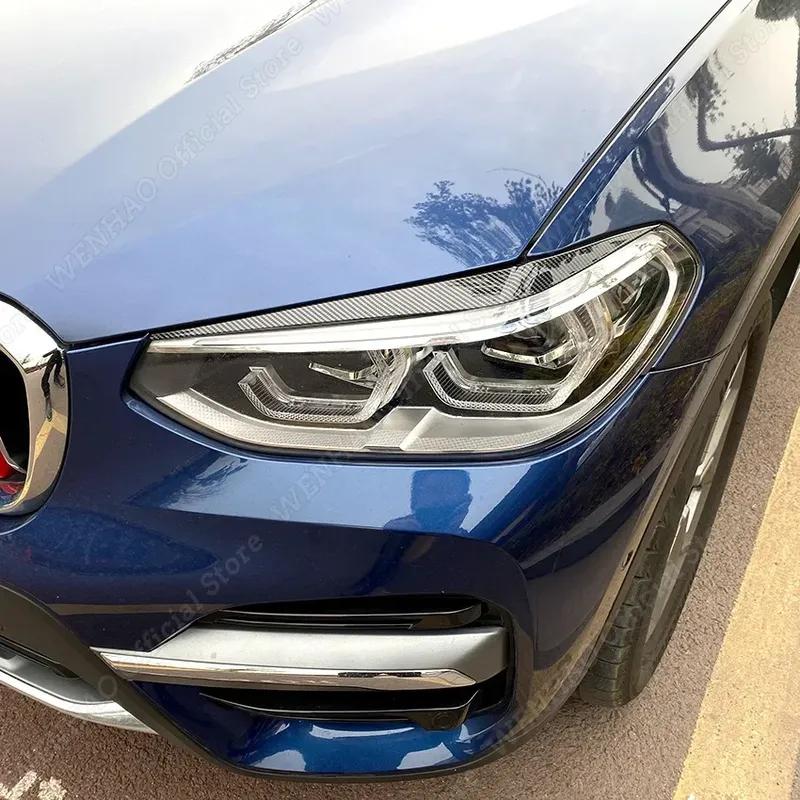 2 Stück Glänzend Schwarze Scheinwerfer-Augenbrauen für BMW X4 X3 G01 G02 2018 2019 2020 2021 Auto Scheinwerfer-Augenlider Abdeckungen ABS Kunststoff Zubehör