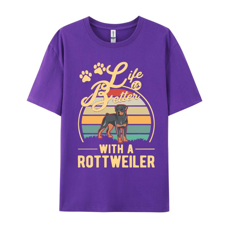 Life Is Better With A Rottweiler Tshirt Boy Funny TShirt Top TShirts Tops Shirt For Unisex On Sale Cotton T Shirt