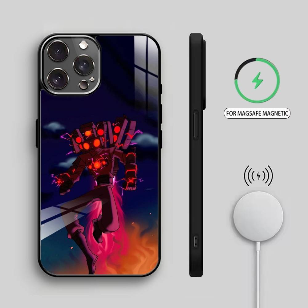 S-Skibidi Toilet Titan Speakerman Phone Case For iPhone17,16,15,14,13,12,11 Plus,Pro Max Magnetic For Magsafe Wireless Charging