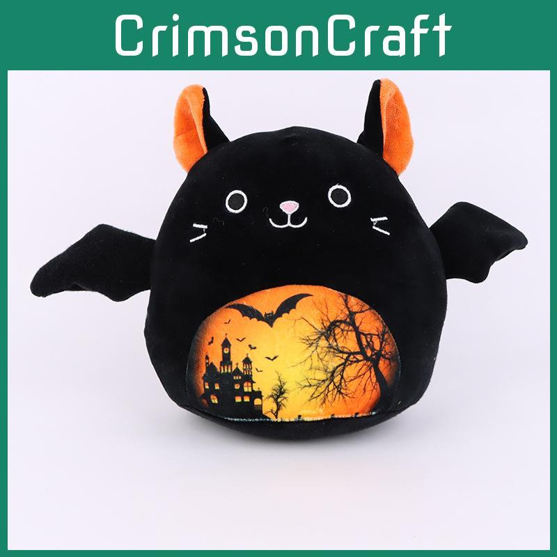 Cat Halloween Print Bat Plush Toy Animal Stuffed Doll Gift Home Decorations 32cm