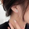 Pendientes de Estrella de Plata de Ley S925 Estilo Coreano - Modernos, Lujosos, de Alta Gama, Pendientes de Estrella Ligeros para Mujer (Primavera verano)
