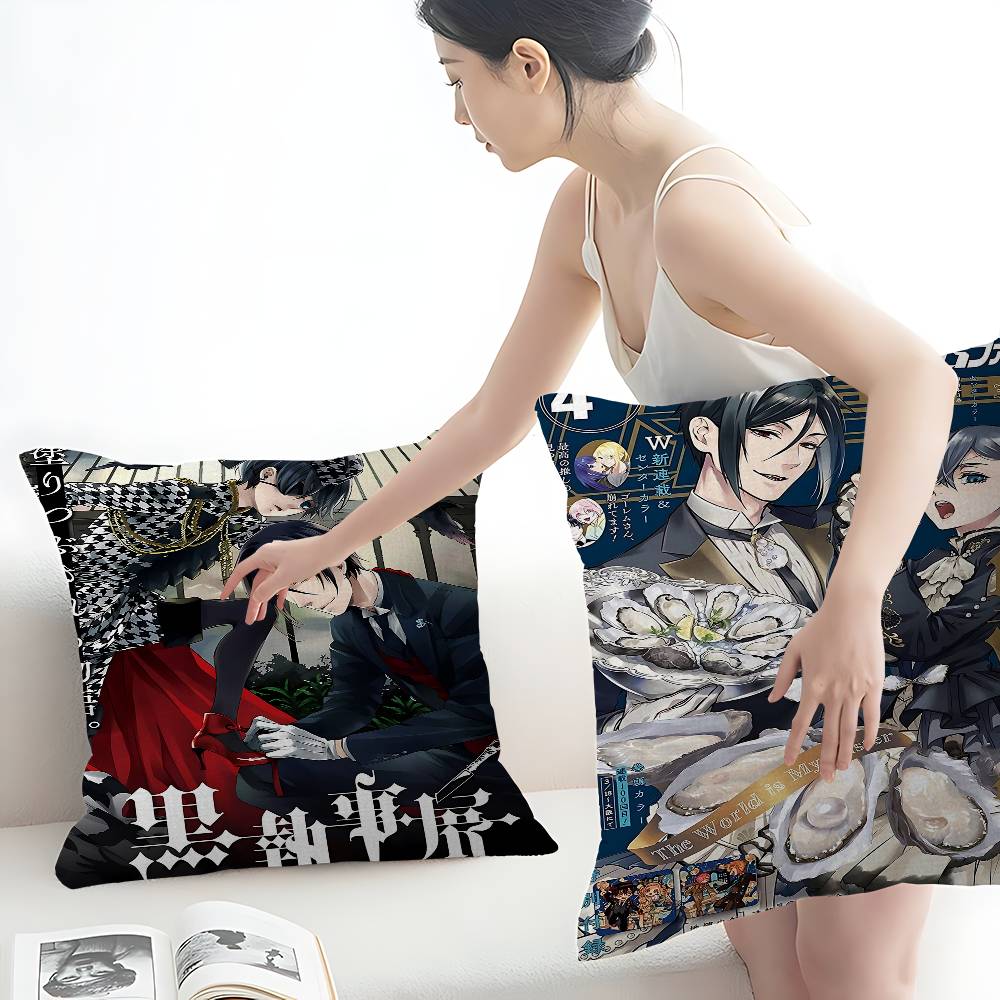 1PC Japanese Anime Black Butler Cushion Cover Car Throw Pillow Case For Sofa Car Christmas Gift 40x40cm 45x45cm
