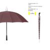 Waterproof Umbrella for Men and Women, Double Automatic Large Car-Mounted 16-Rib Long Handle Umbrella, Oversized Black Umbrella for Men and Women