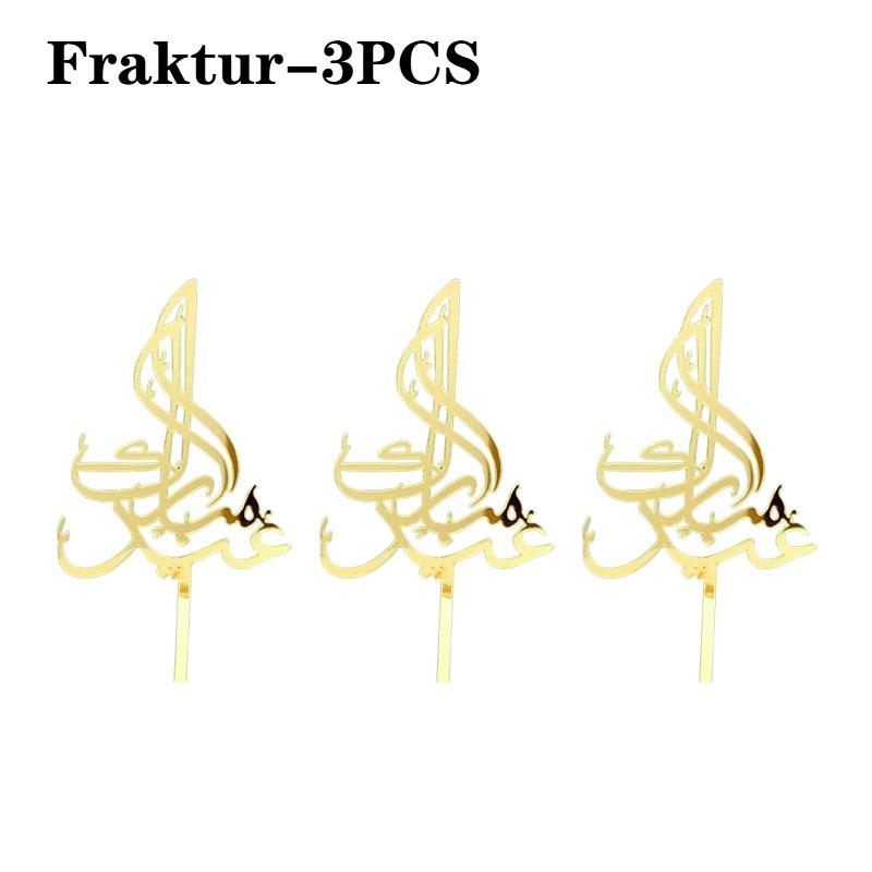 1-10PCS Eid Mubarak Golden Acrylic Cake Topper with Castle Moon Design for Ramadan Muslim Festival Party Cupcake DIY Decoration