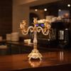 Five-Arm Candelabra Elegant Zinc Alloy Candlestick with Four Feet