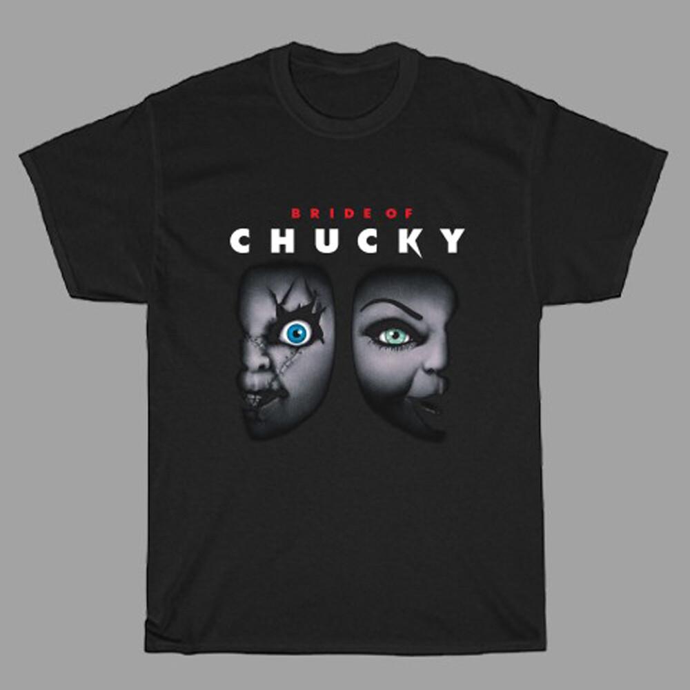 Bride of Chucky Movie Men s Black T-Shirt Size S to 3XL Unisex T-Shirt L