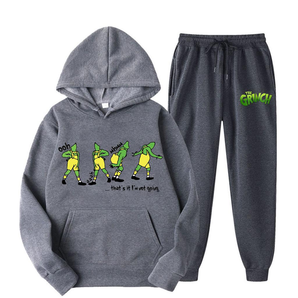 Women's Hooded Sports Tracksuit Unisex Two-Piece Running Outfits Long Sleeve Pullover Hoodies Sweatshirt+Sweatpants Set