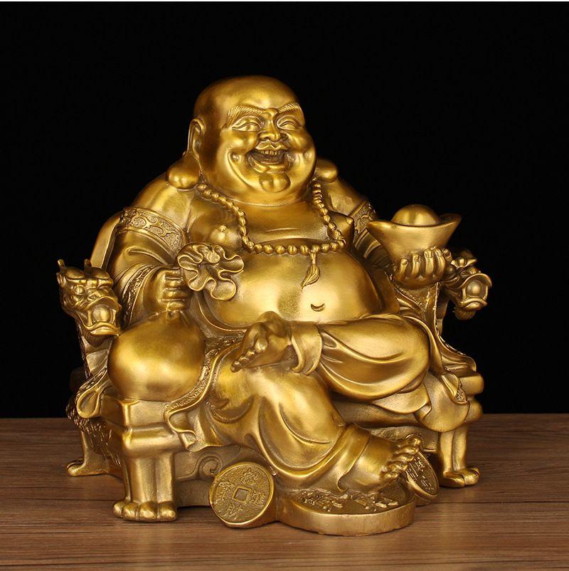 Chinese Sitting Lotus Cloth Bag Buddha Maitreya Buddha Ornaments Attract Wealth Living Room Entrance Decorations Opening Gifts