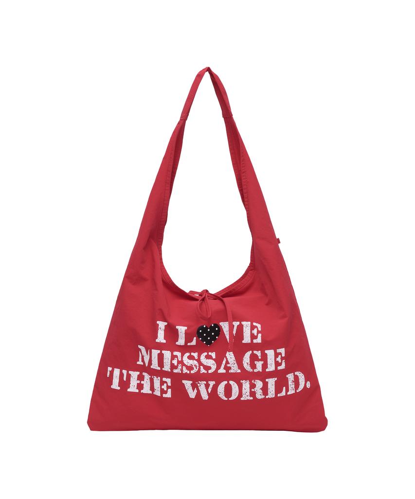 Ames-Worldwide Lettering Casual Hobo Bag Red