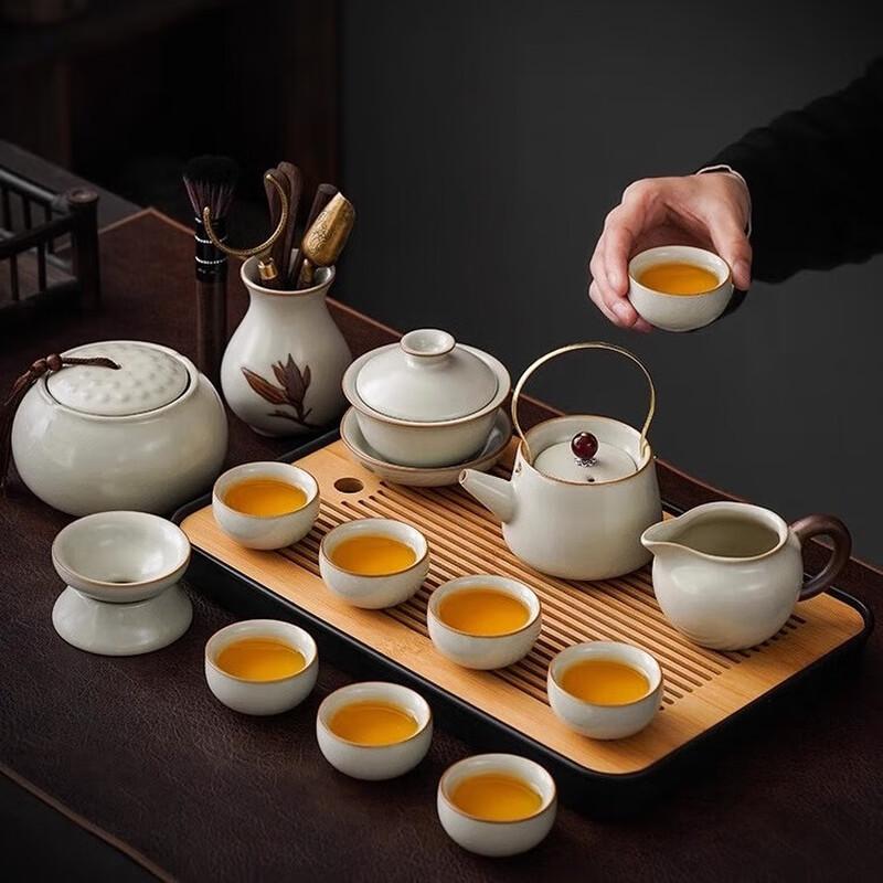 Lainuo Ru Kiln Teapot & Tray 10-Piece Tea Set