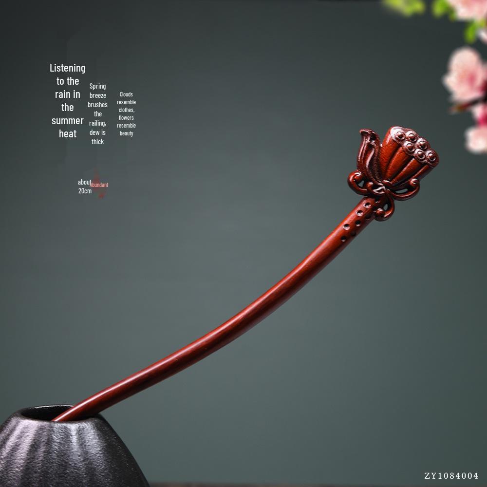 Rosewood Hairpins: Antique-Style Wood Hair Accessories for Hanfu & Qipao