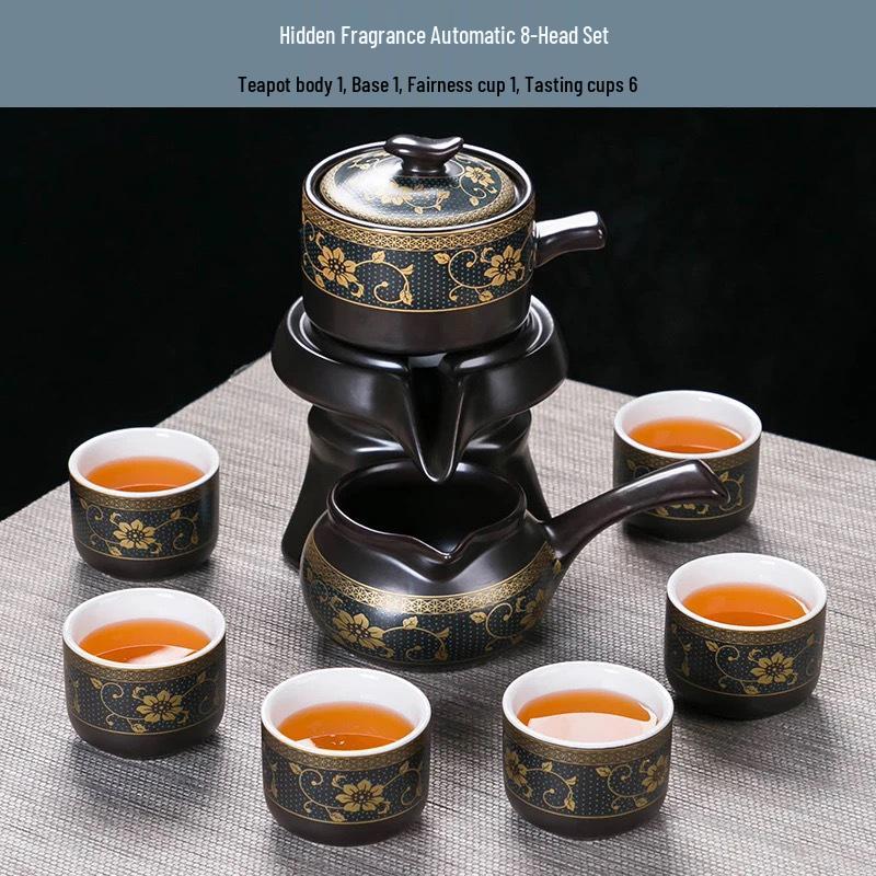Automatic Ceramic Kung Fu Tea Set for Home: Teapot, Cups, Canister, Tray