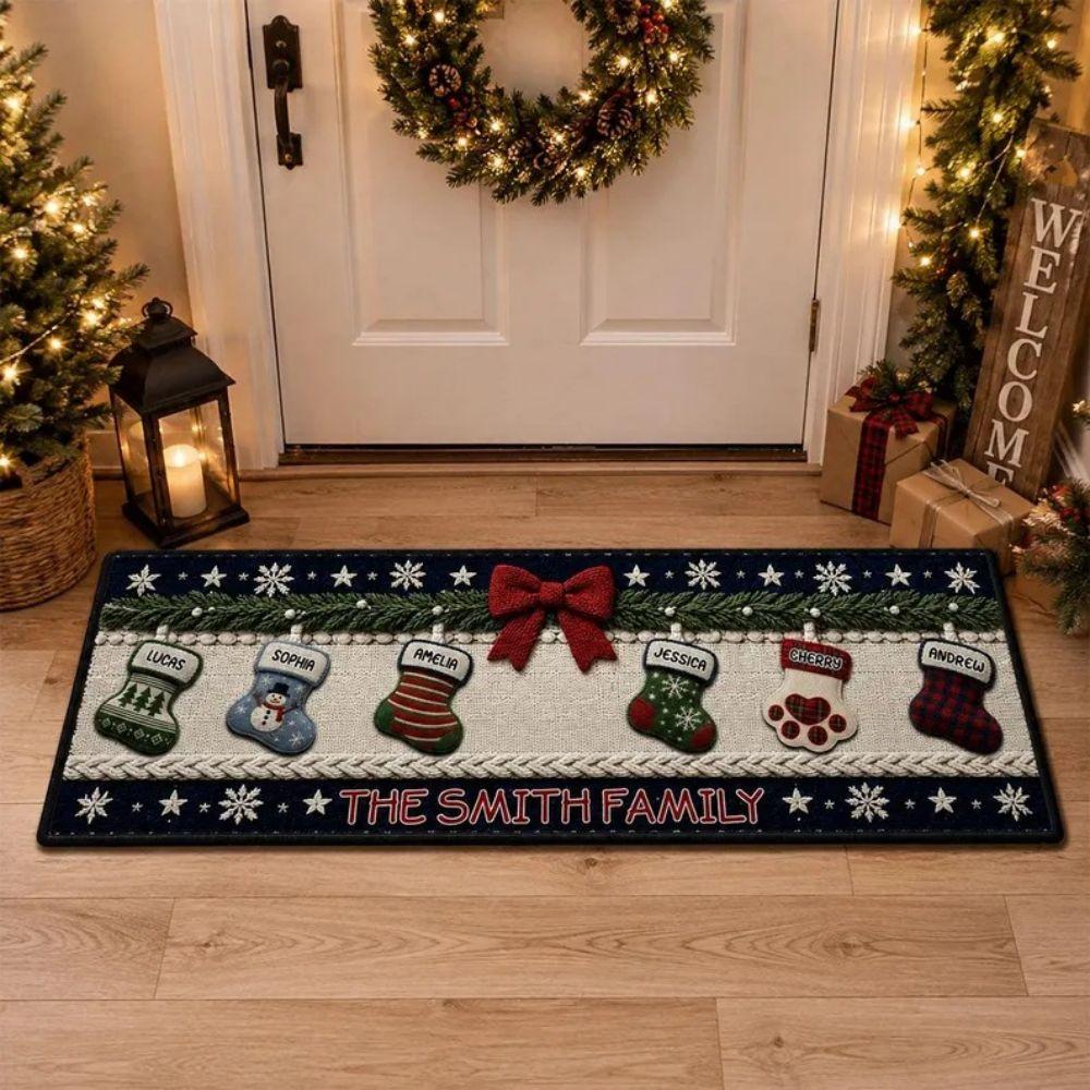 Christmas Long Rug Entrance Floor Mat for Welcome at Doorway Anti-slip Kitchen Corridor Rug 2027 Home Decoration
