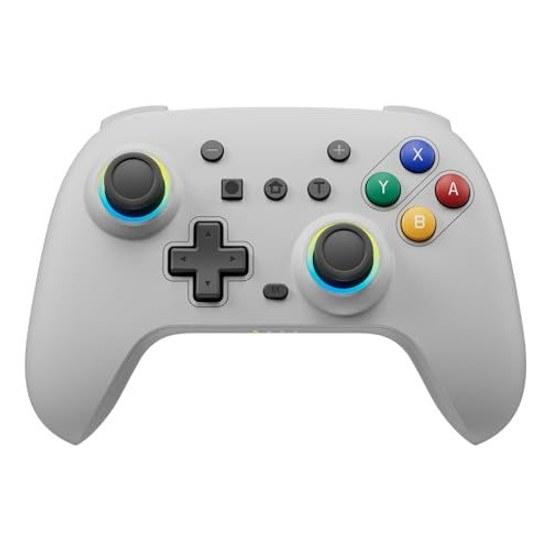 Switch Controller Wireless Hall Effect Stick RGB Light Back Buttons TURBO Rapid Fire 4-level Vibration Adjustment 6-axis Gyro Sensor 800mAh Battery PC