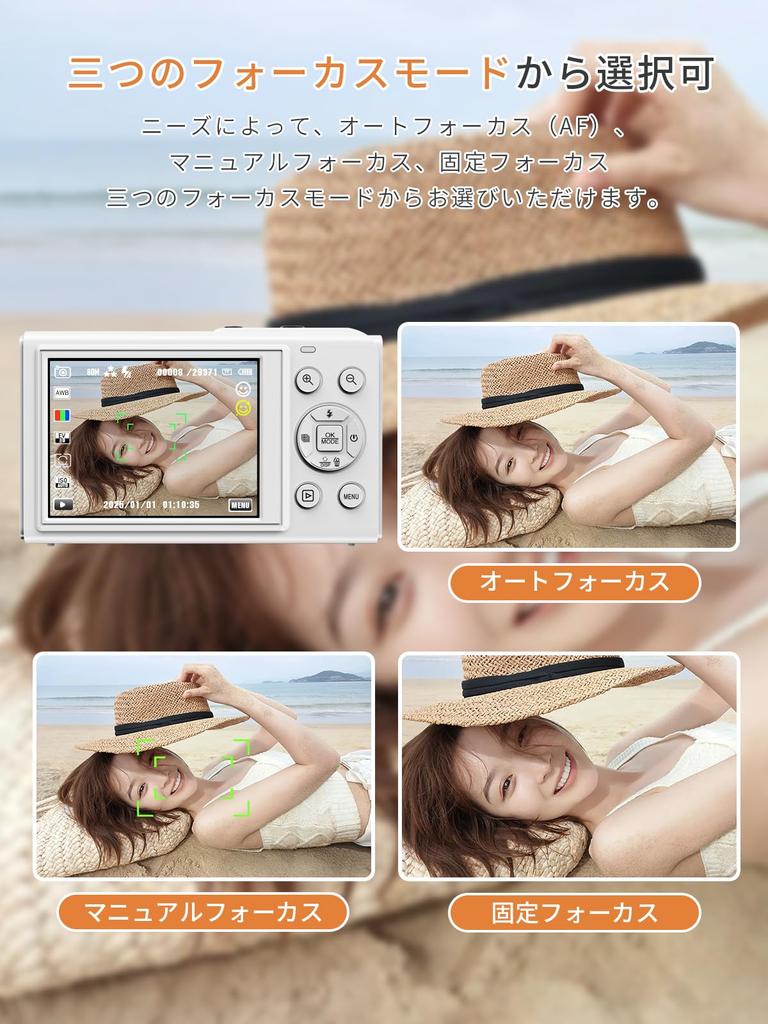 AiMike 5K Digitalkamera mit WLAN-Übertragung, 80MP Dual-Bildschirm, 64GB Micro-SD-Karte, 18x Digitalzoom, Autofokus, Webcam, 19 Filter, Praktisch