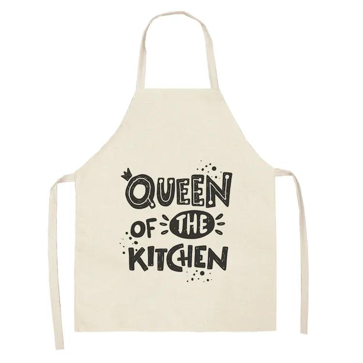 

Letter Alphabet Kitchen Aprons for Women Cotton Linen Bibs Household Cleaning Pinafore Home Cooking Apron Delantal 68*55cm 47x38cm