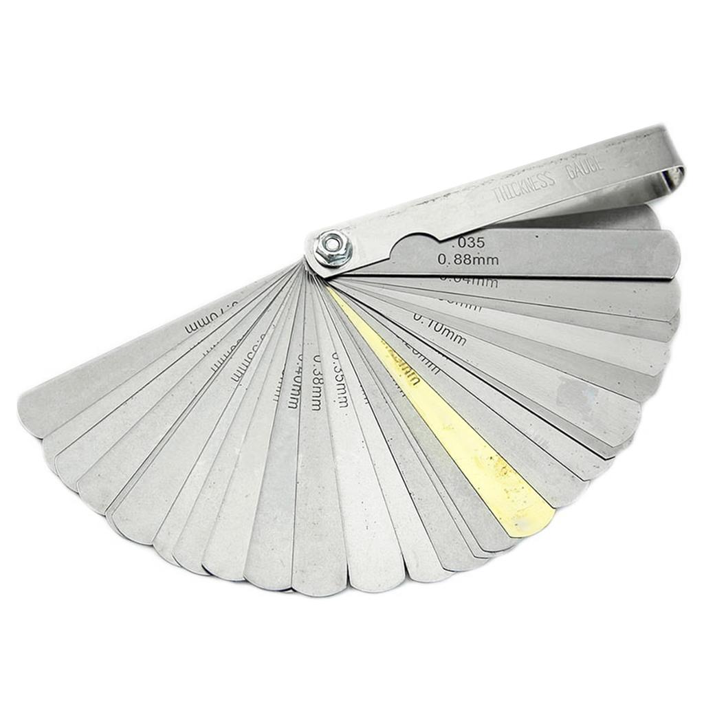 Feeler Gauge Brass 32 Blade Mm Inch Stainless Steel Accurate Foldable Widely Used Blade Gauge for