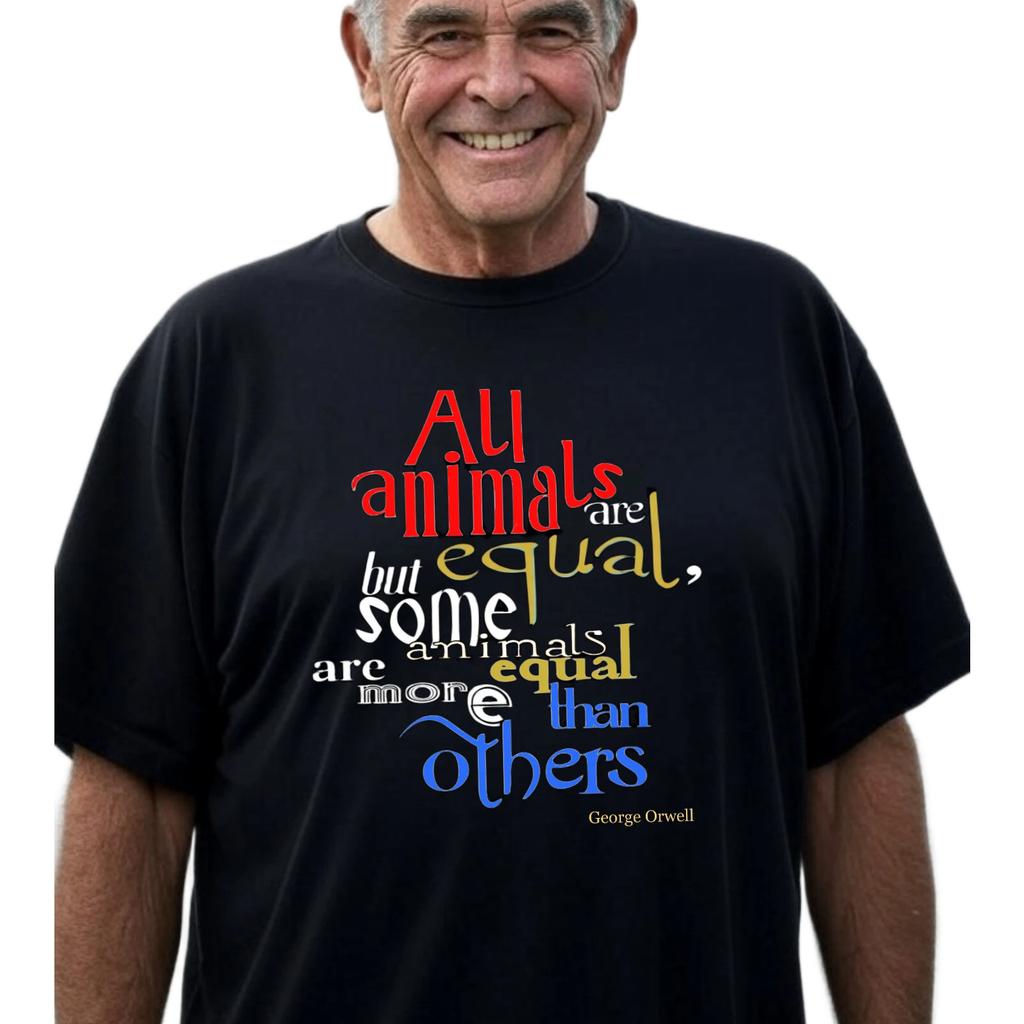 Animal Farm Quote Unisex T-T-Shirt, George Orwell Literary Tee, Equality Tee,