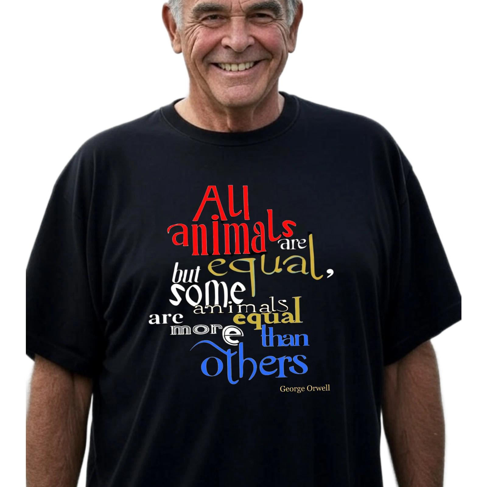 Animal Farm Quote Unisex T-T-Shirt, George Orwell Literary Tee, Equality Tee, 2XL