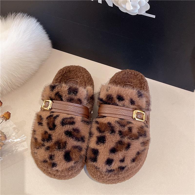 

Thick-soled inner height-increasing fluffy shoes for women s outer wear 2025 new winter snow boots with one pedal, evening shoes plush cotton tows 35