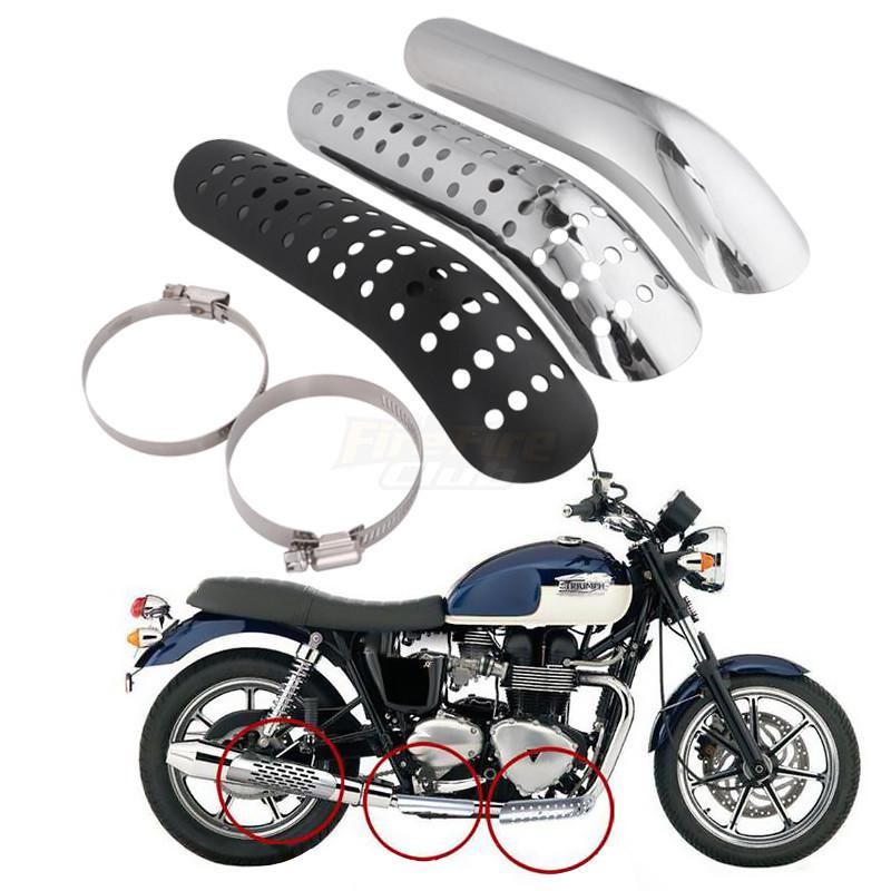 Motorcycle Exhaust Pipe Heat Shield Motorcycle Anti-Hot Plate Cover Exhaust Muffler Pipe Cover Heat Shield Decor Guard