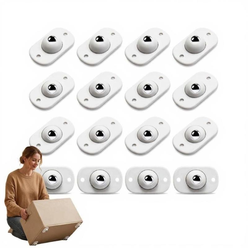 Heavy Duty ABS Plastic Turn Casters With Steel Bearing 8/16Pcs for Smooth Quiet Movement On Furniture And Storage Box
