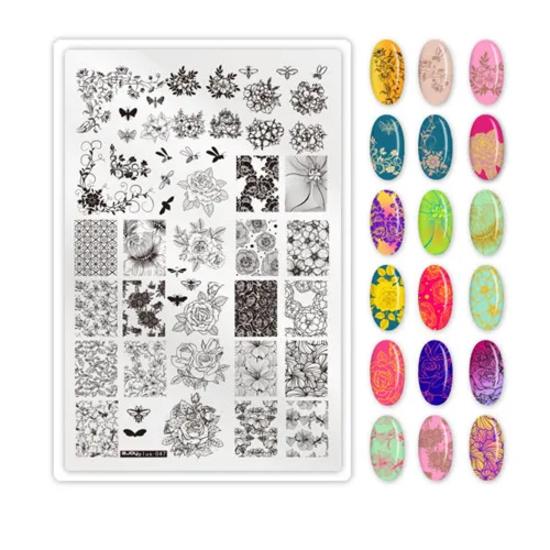 9.5X14.5cm Big Size Nail Stamping Plates Flower/Geometric Designs Nail Art Template For DIY Nail Decor 5.6cm round Stamper Plate