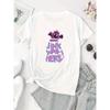 T-shirt décontracté à manches courtes pour femme, taille européenne, avec alphabet mignon - Imprimé graphique - Col rond, haut d'été adapté à toutes les saisons,