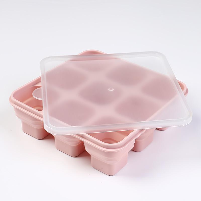 Foldable Silicone Ice Cube Trays with Lids Perfect for Summer BPA Free Ice Molds for Cocktails Coffee Pool Beach Party Drinks