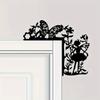 1pc Creative Metal Wall Art Door Frame Corner Decor Hanging Silhouette Sticker Home Decoration