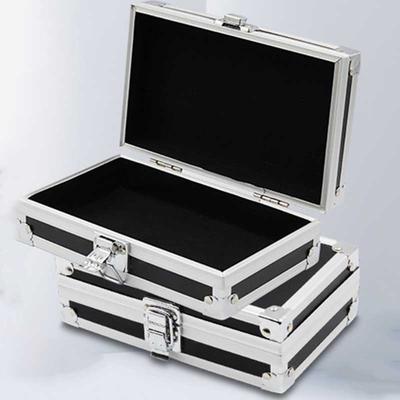 1Pc Aluminum Tool Box Portable Instrument Box Storage Case with Sponge Lining Handheld Impact Resistant ToolBox 18x11x5.8cm