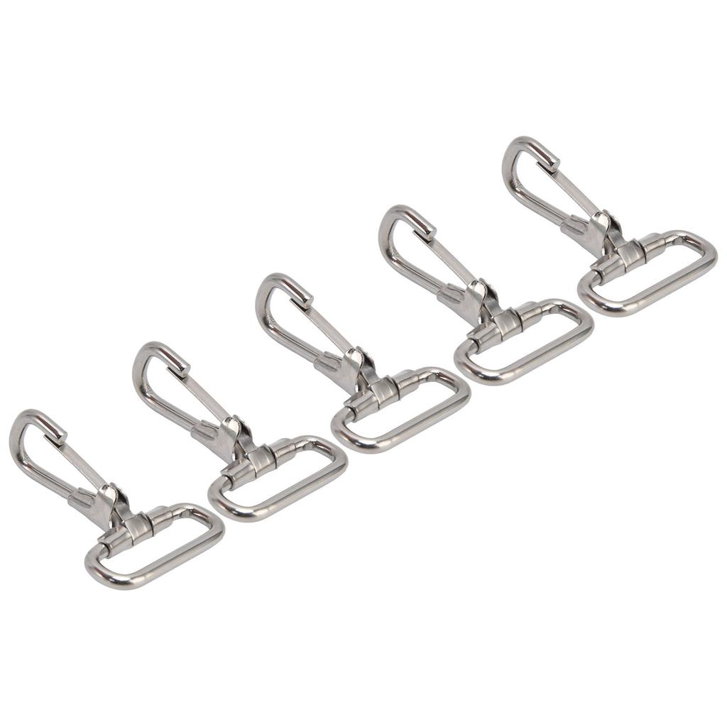 5Pcs Snap Hooks 304 Stainless Steel Metal Clips for Keychain Linking Dog Leash Collar 29mm