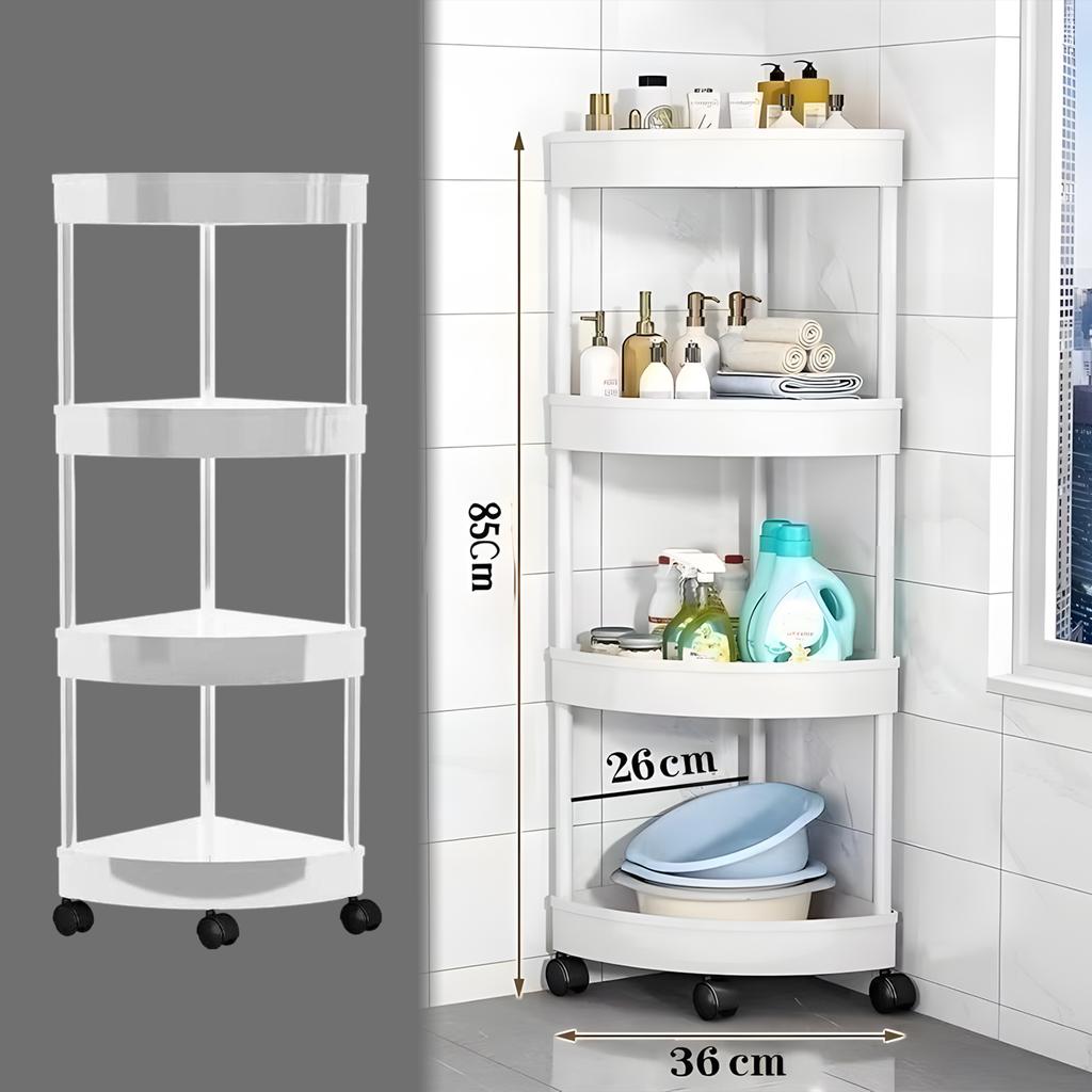 3/4/5 Layers Large Capacity Storage Rack with Wheels Movable Snacks Rack Trolley Holders Cart Shelf Kitchen Bathroom Organizer