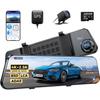 Dashcam 4K Avant/Arrière + 2.5K arrière, Wi-Fi 5G, SD 64 Go, vision nocturne, GPS, commande vocale