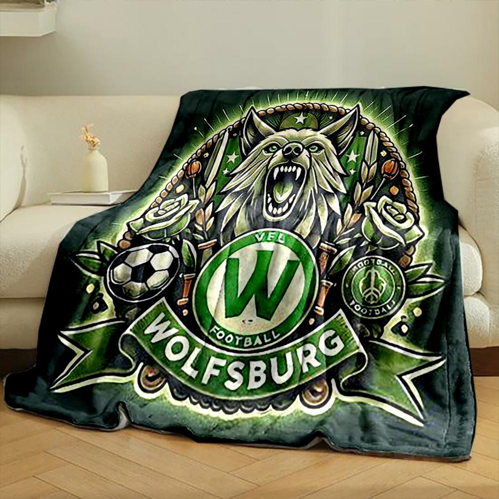 VFL Wolfsburg Football Designed Flannel blanket for bedroom, living room, sofa, and nap