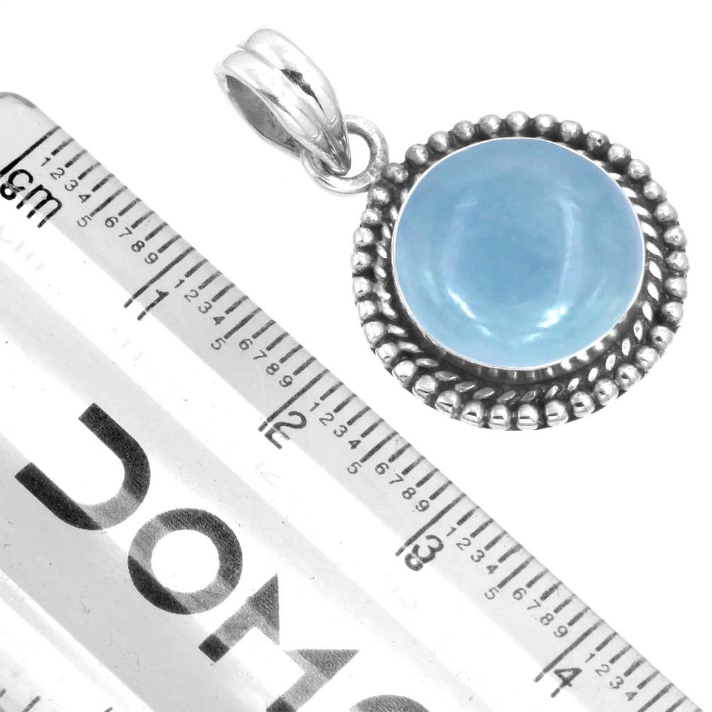 925 Sterling Silver Pendant Women Gemstone Handmade Jewelry Birthday Gift Amazonite Angelite Blue Opal Botswana Agate Mohave Azurite Chrysocolla